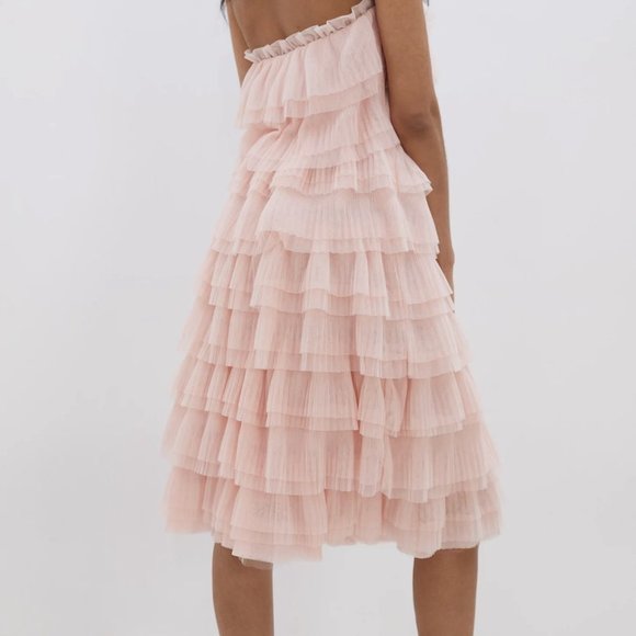 Anthropologie NWT Eva Franco Victoire Tiered Tulle Mini Dress Pink Party Sz 8 - Picture 2 of 13